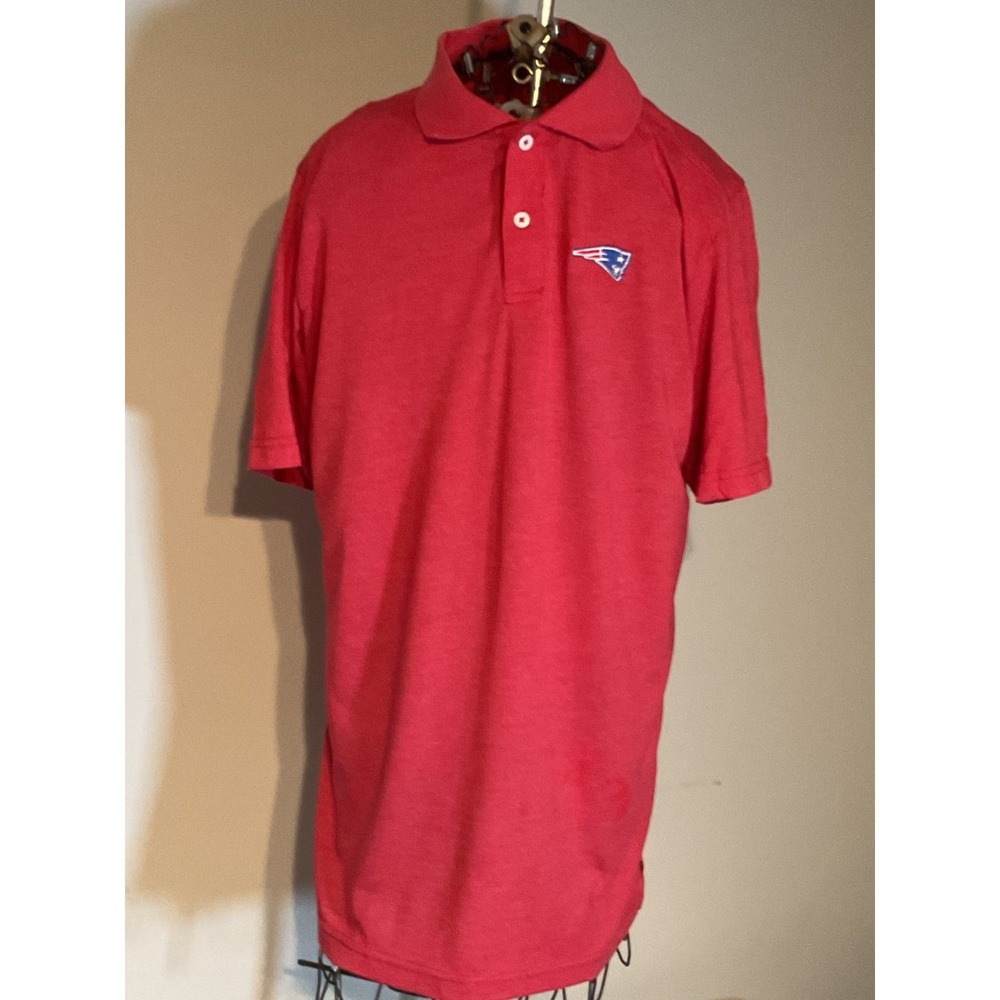 Hollister New England Patriots Mens Polo Shirt Red Heathered Short Sleeve Large